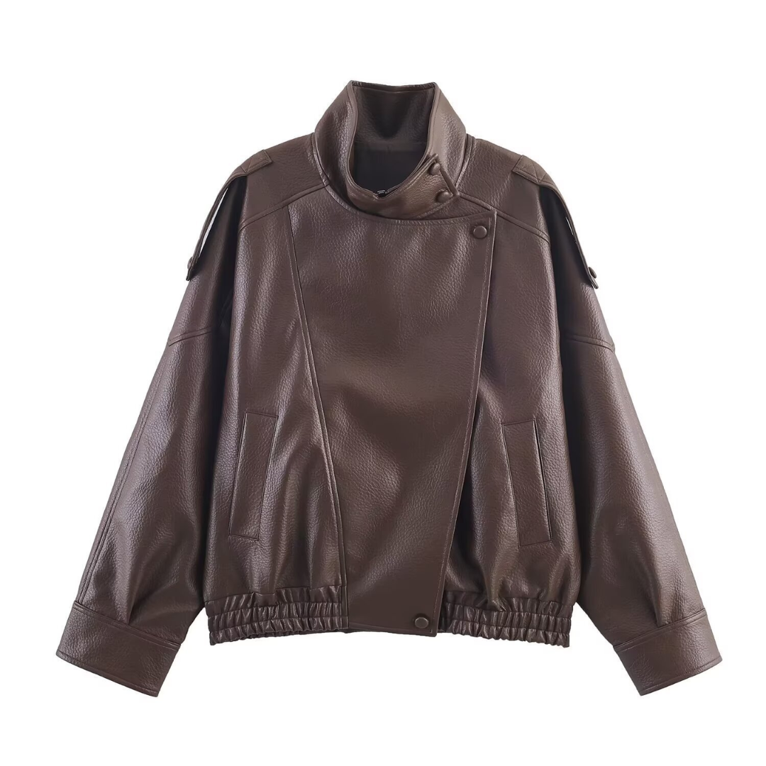 ROXANNE™ – Vintage Street Lychee Leather Jacket