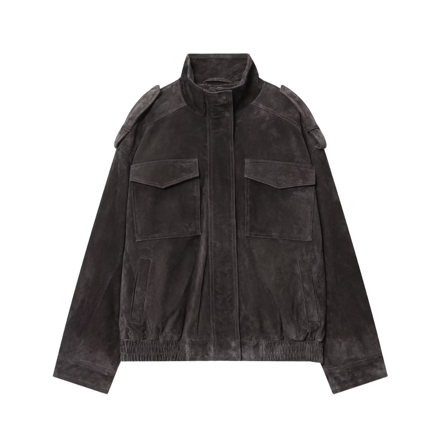 WYNTER™ – Suede Texture Bomber Jacket