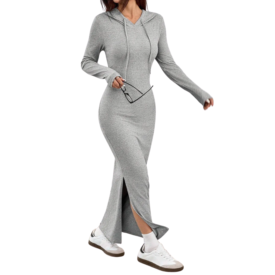 NICOLETTE™ – Cozy Hooded Bodycon Sweater Dress