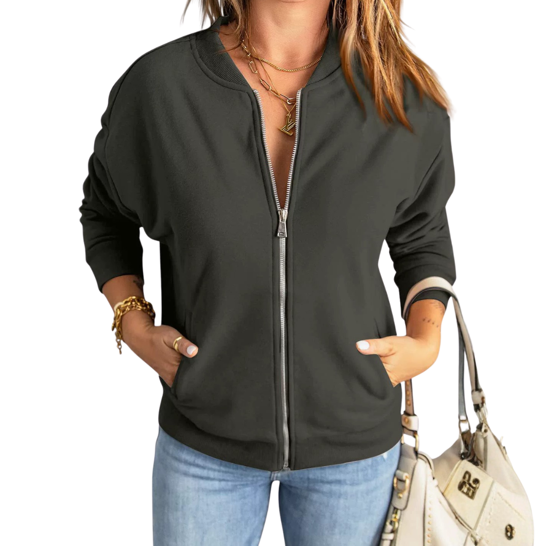 SOLANGE™ – Zip-Up Casual Loose Sweatshirt Jacket