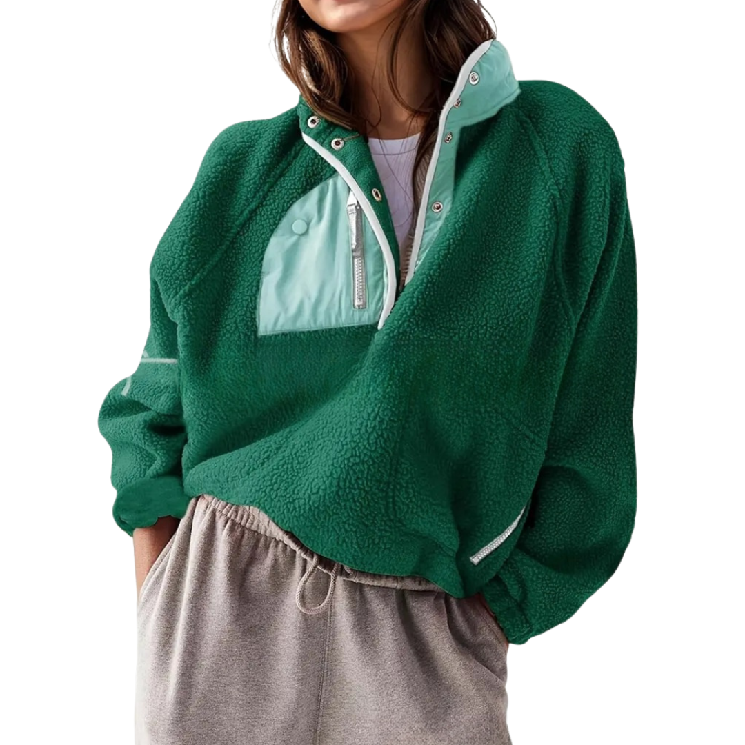 ZOSIA™ – Cozy Colorblock Fleece Zip Jacket
