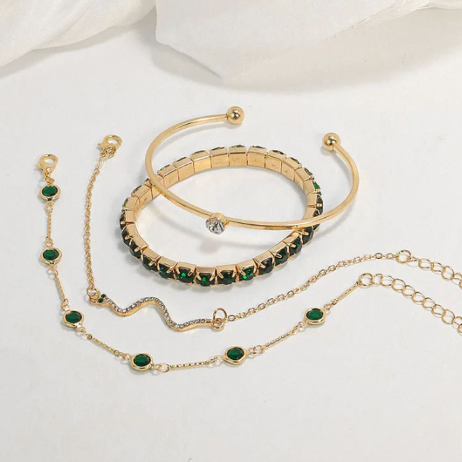 Green Gemstone Bracelet Set
