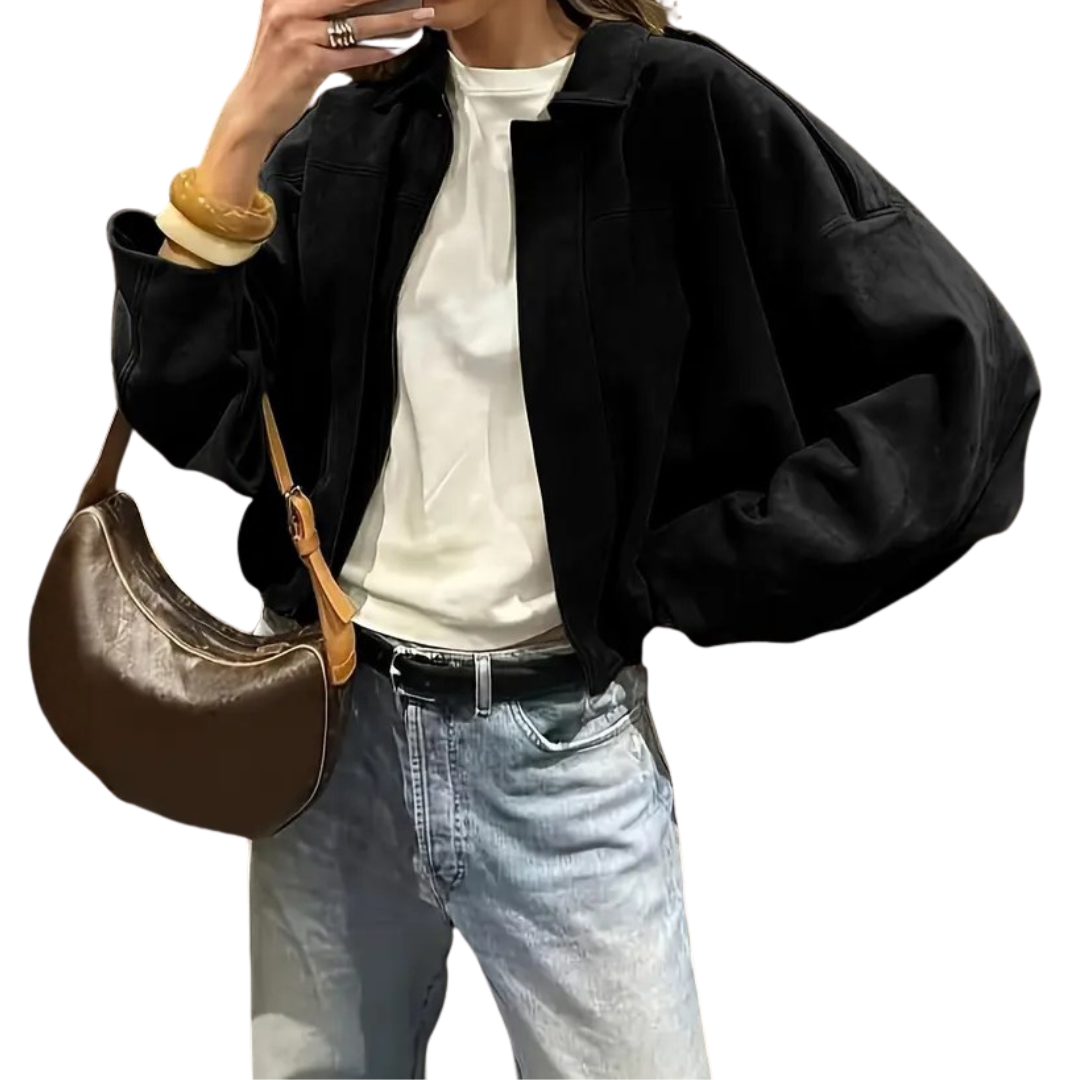 RENZO™ – Relaxed Suede-Feel Bomber Jacket