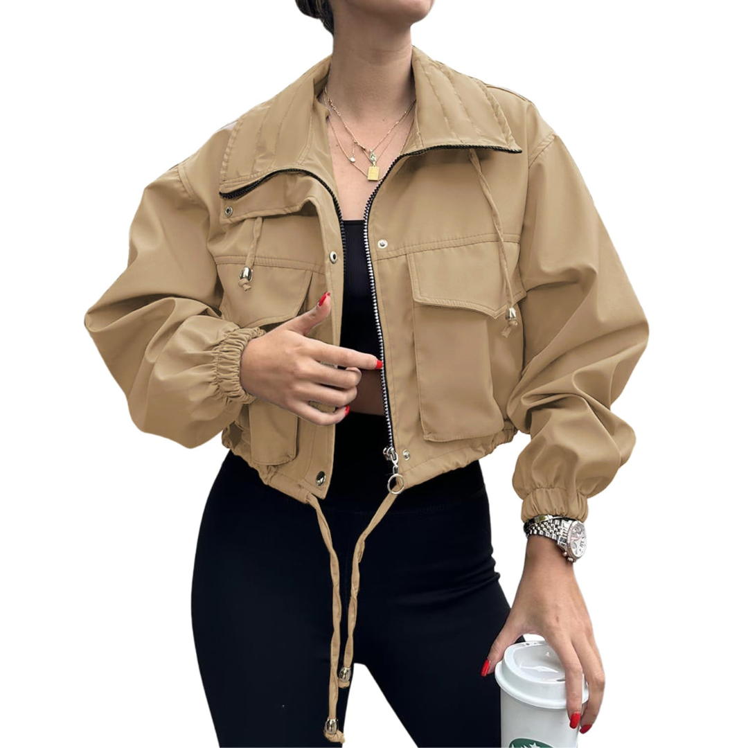 KENDALL™ – Solid Zip-Up Crop Jacket