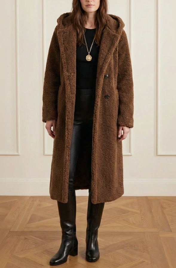 Mila Long Coat in Soft Fur with Casual Cut