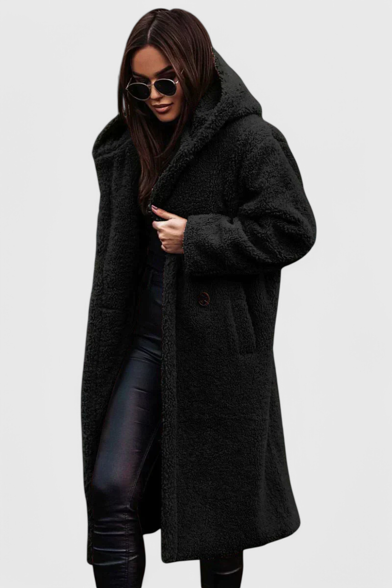 Mila Long Coat in Soft Fur with Casual Cut