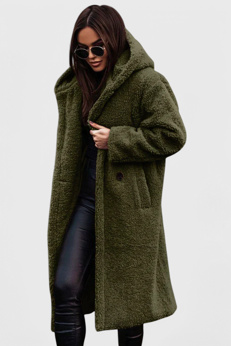 Mila Long Coat in Soft Fur with Casual Cut