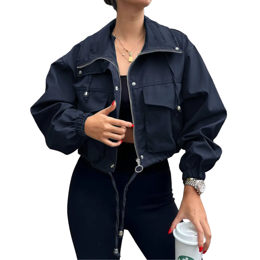 HARTLEY™ – Casual Zip-Up Crop Jacket