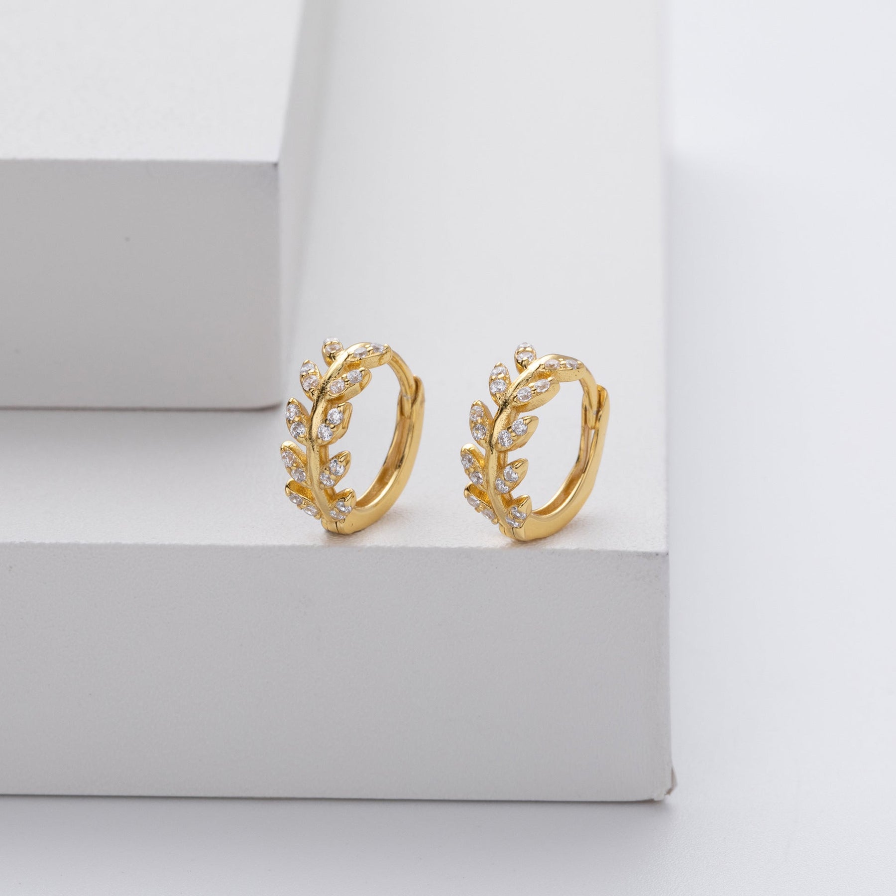 Thalia | Silver Leaf-Shaped Earrings