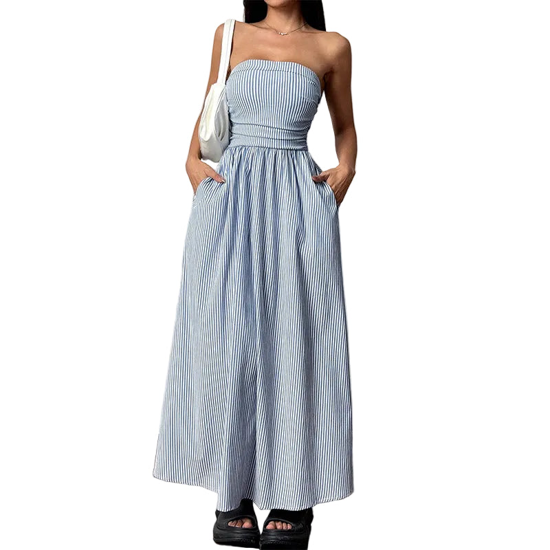 EARMA™ - Women’s Striped Tube Dress Casual Sleeveless Summer Dress