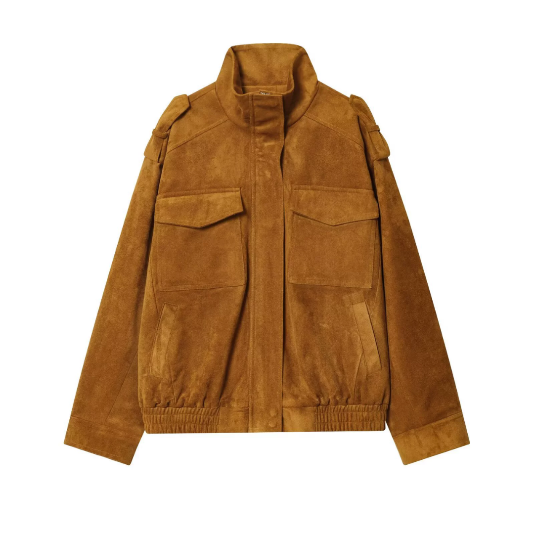 WYNTER™ – Suede Texture Bomber Jacket