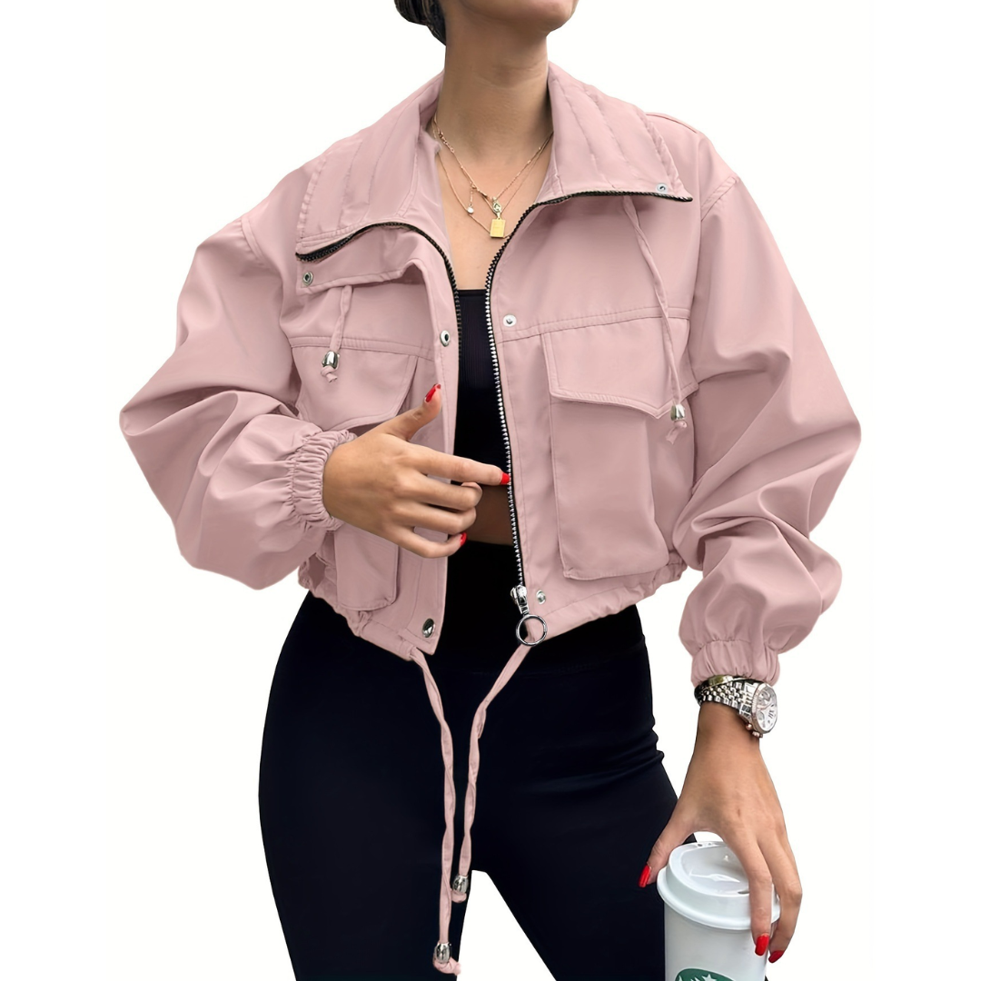 HARTLEY™ – Casual Zip-Up Crop Jacket