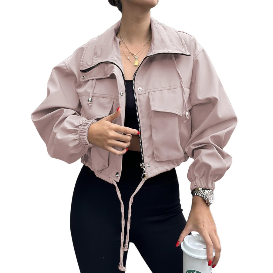 KENDALL™ – Solid Zip-Up Crop Jacket