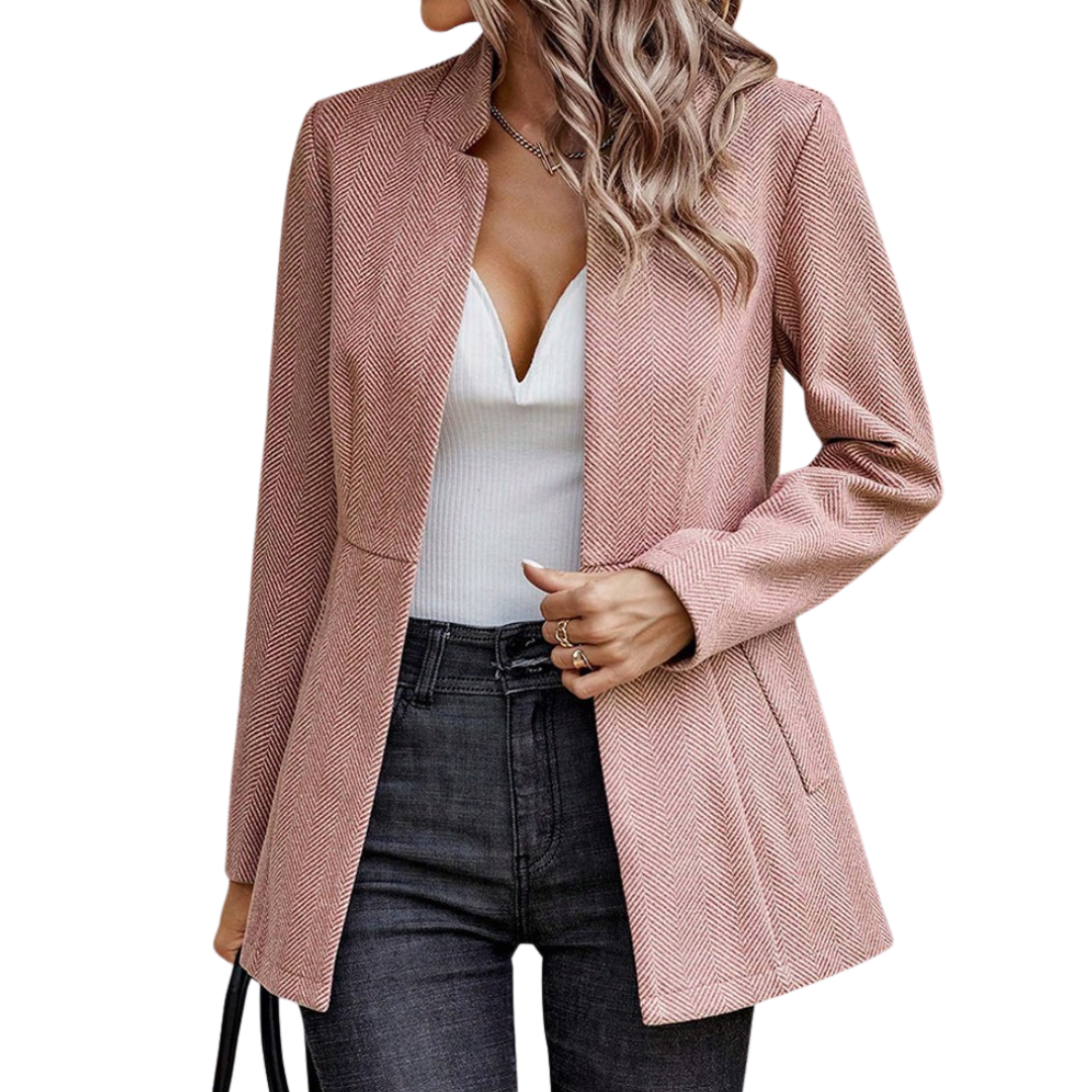 WAVNA™ – Polished Open Front Wool Blazer