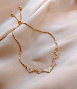 Adjustable Gold Heart Bracelet