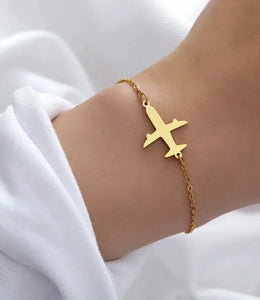 Golden Airplane Bracelet