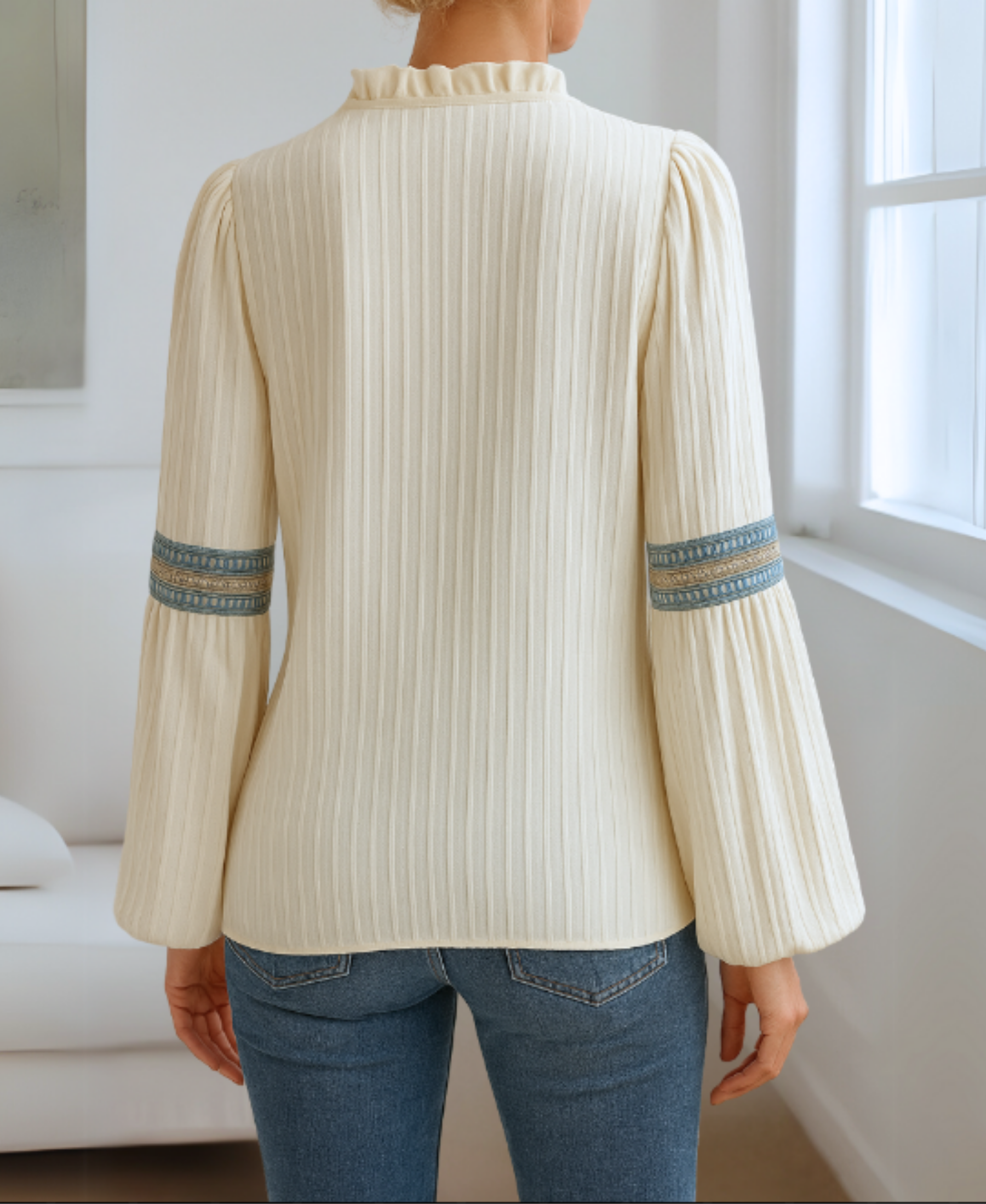 Monica | Vintage V-Neck Blouse