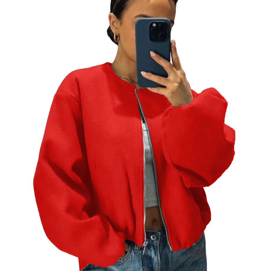 REXIE™ – Soft Cropped Bomber Jacket