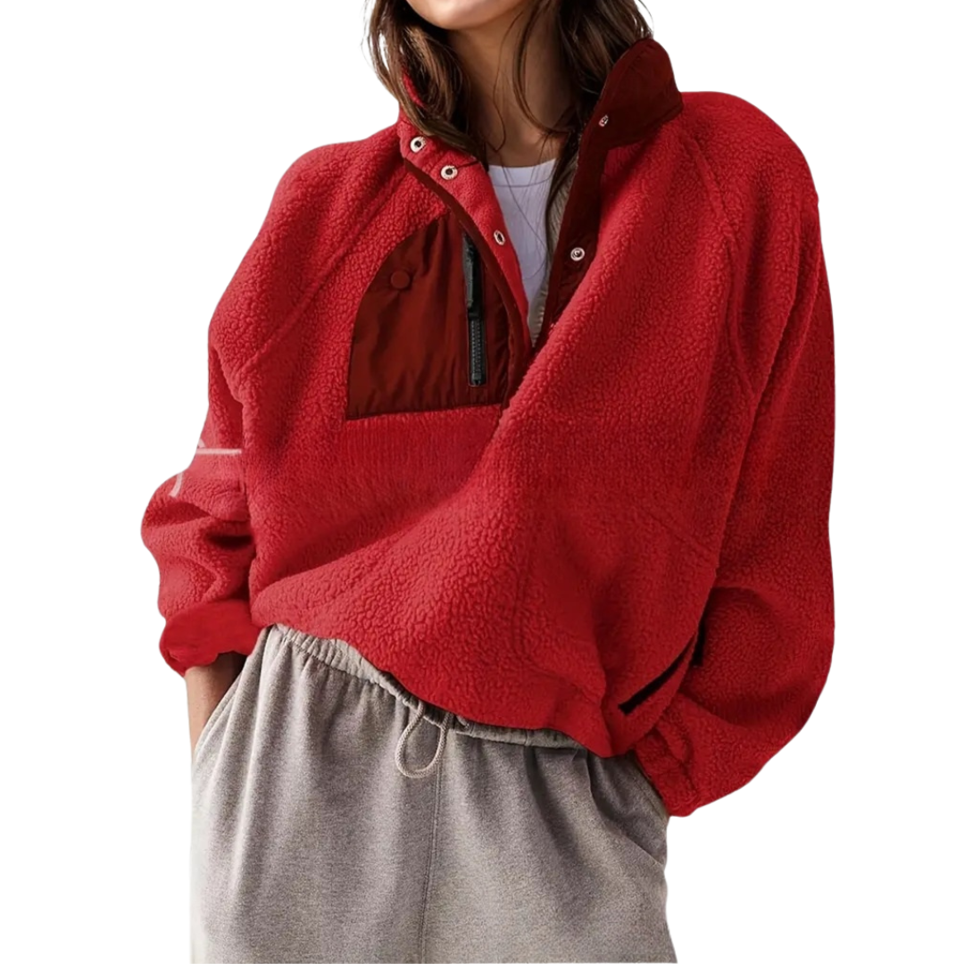 ZOSIA™ – Cozy Colorblock Fleece Zip Jacket