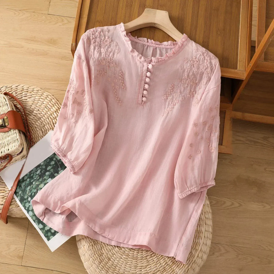 Suzanne | Floral Button-Front Blouse