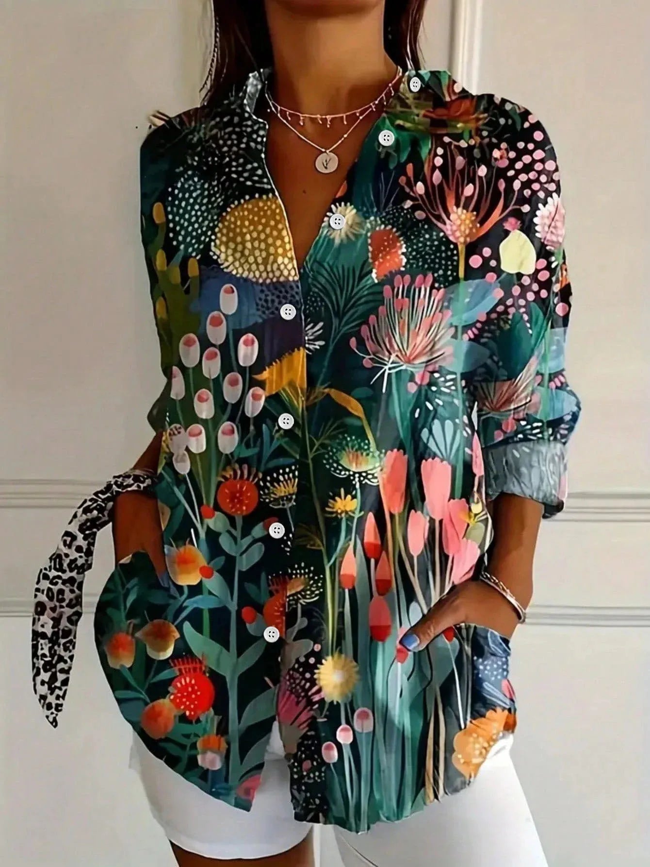Terri | Colorful Blouse with Playful Print