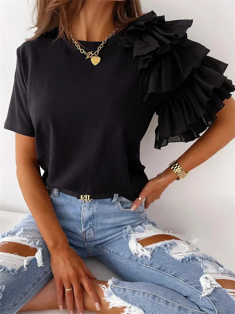 Anna | Chic Top with Bold Ruffle Sleeves