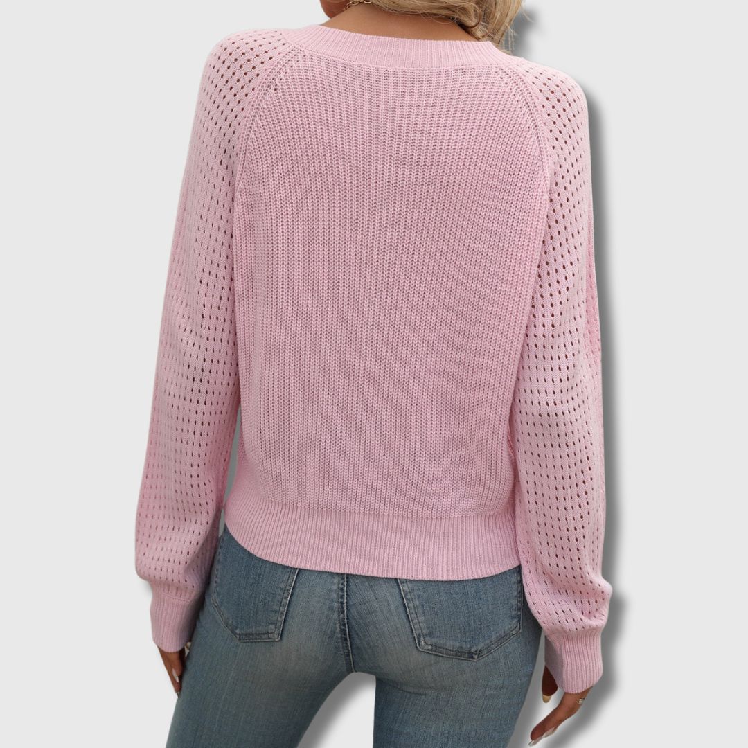 Jade™ | Elegant V-Neck Sweater