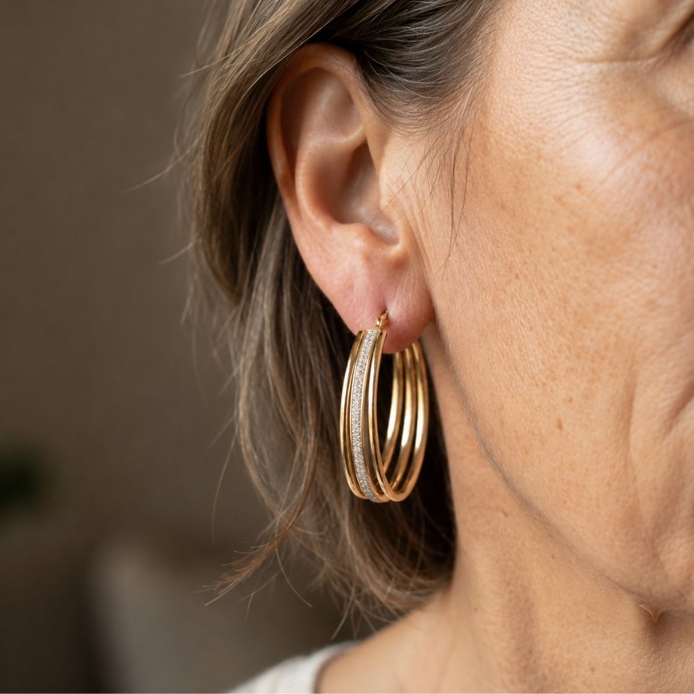 Retro Gold Hoop Earrings