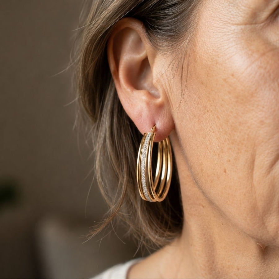 Retro Gold Hoop Earrings