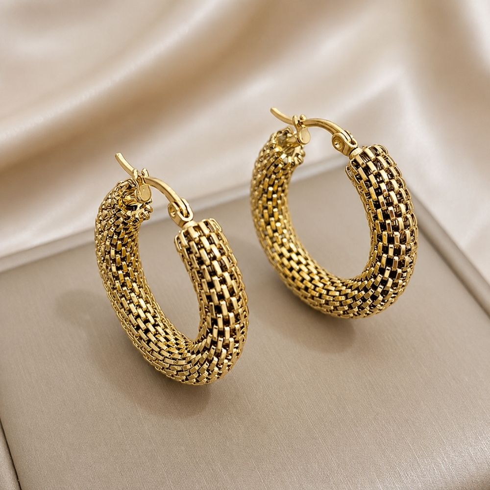 Gilded Weave Hoops