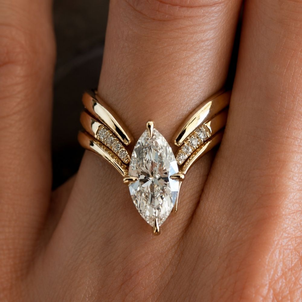 Marquise Cut Ring Set