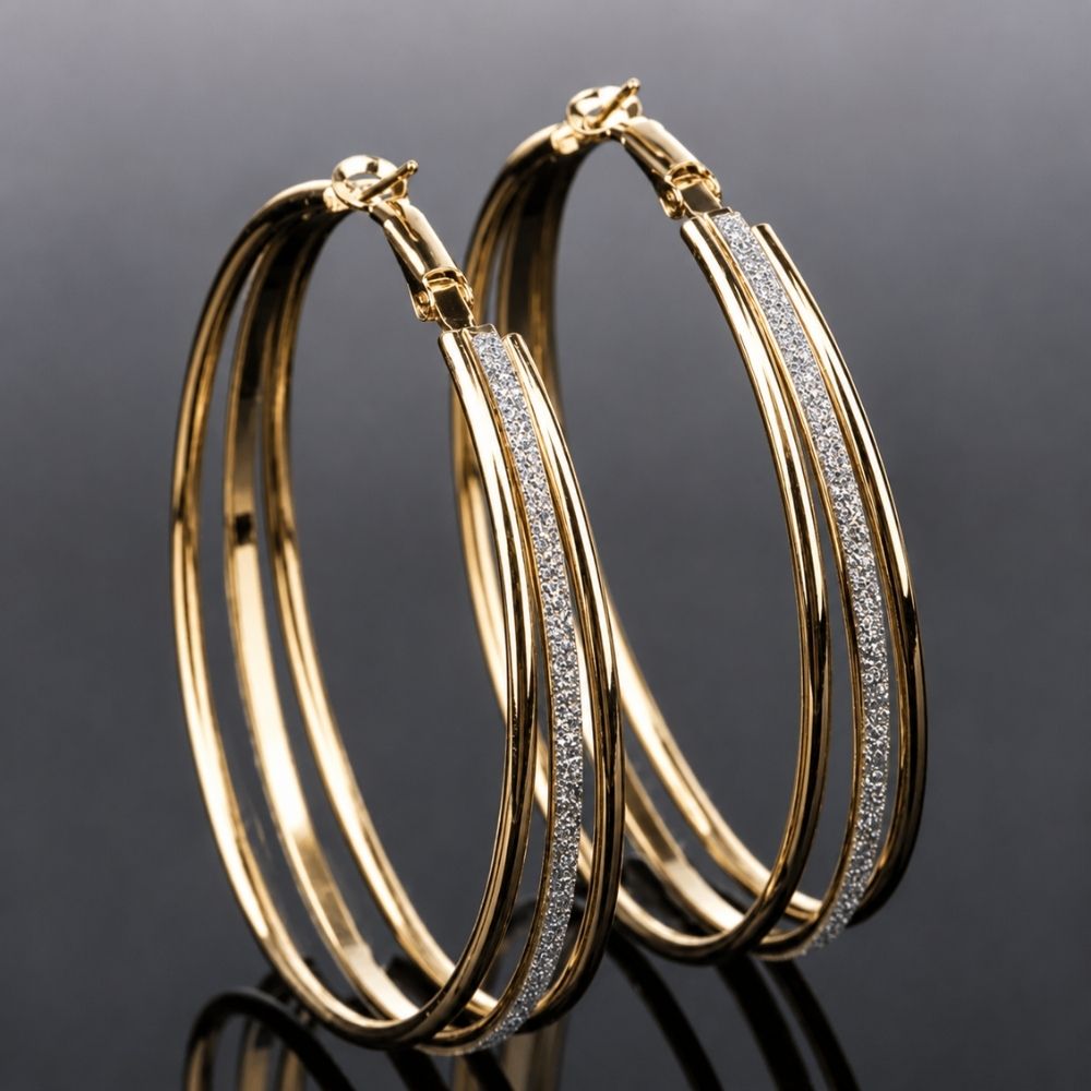 Retro Gold Hoop Earrings
