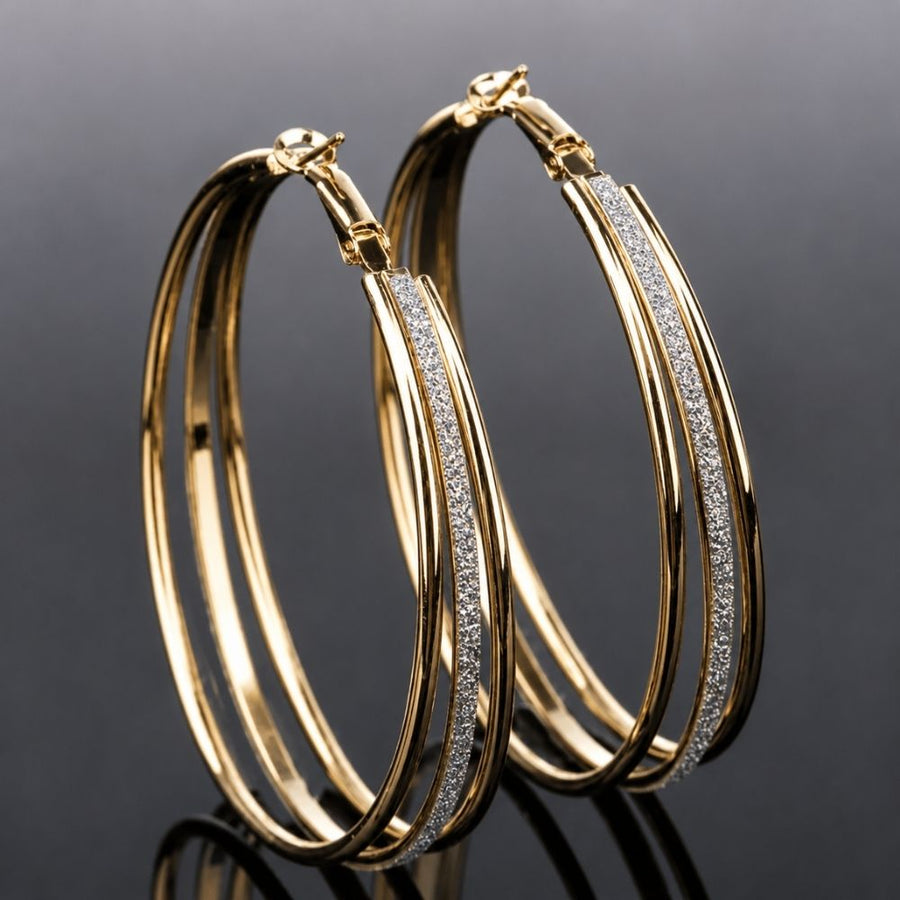 Retro Gold Hoop Earrings