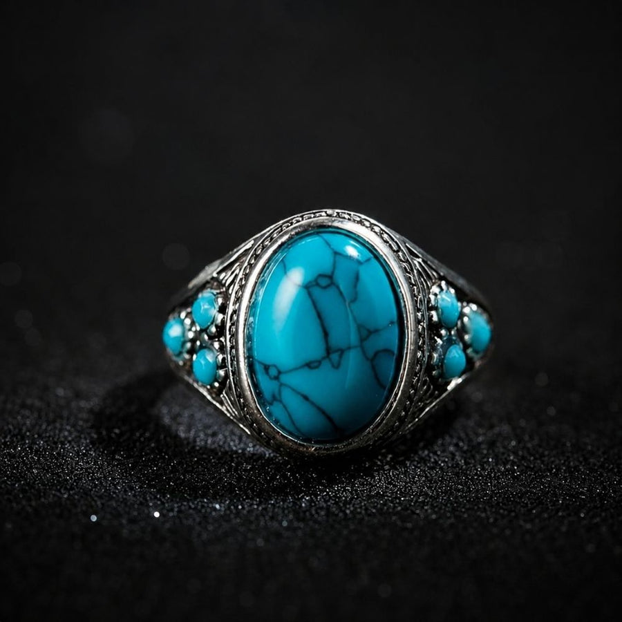 Nomad Blue Stone White Gold Ring