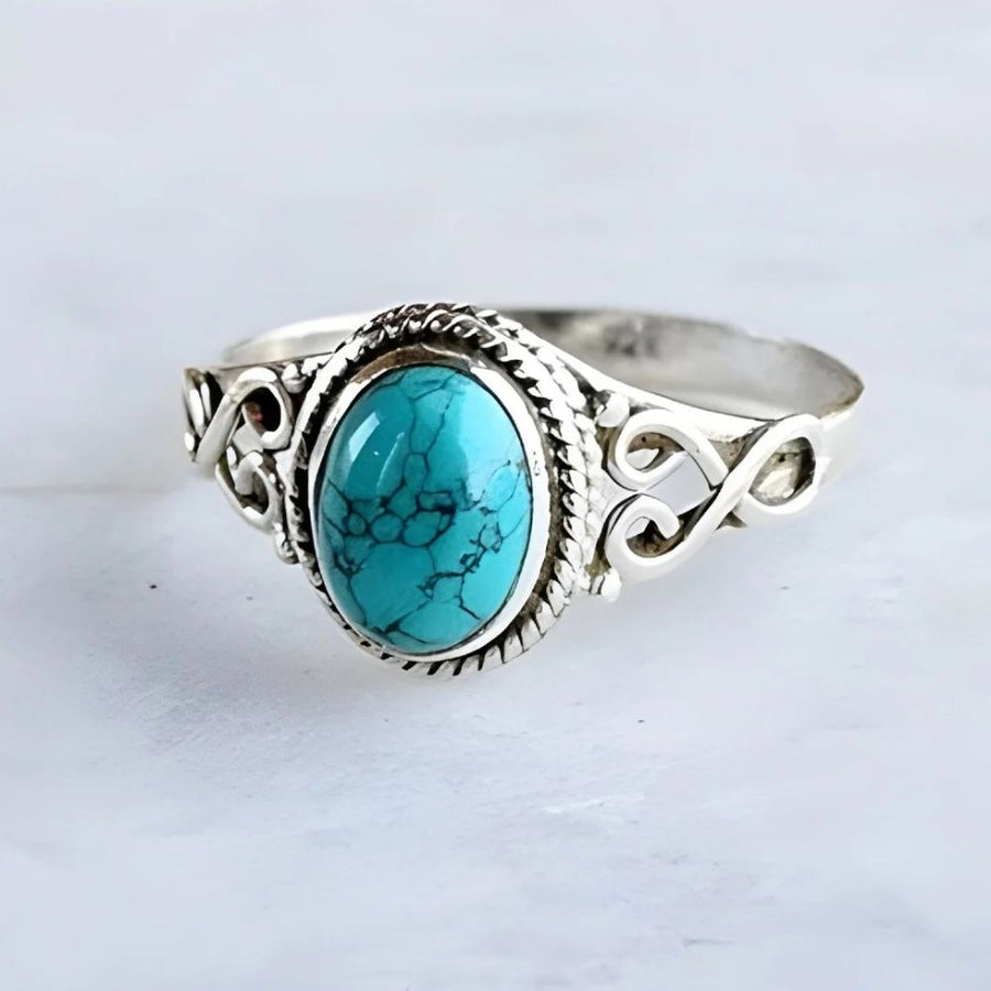Timeless Silver Oval Turquoise Ring