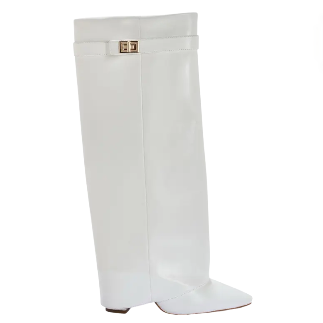 VESPER™ – Wide Calf Buckle Fold-Over Boots