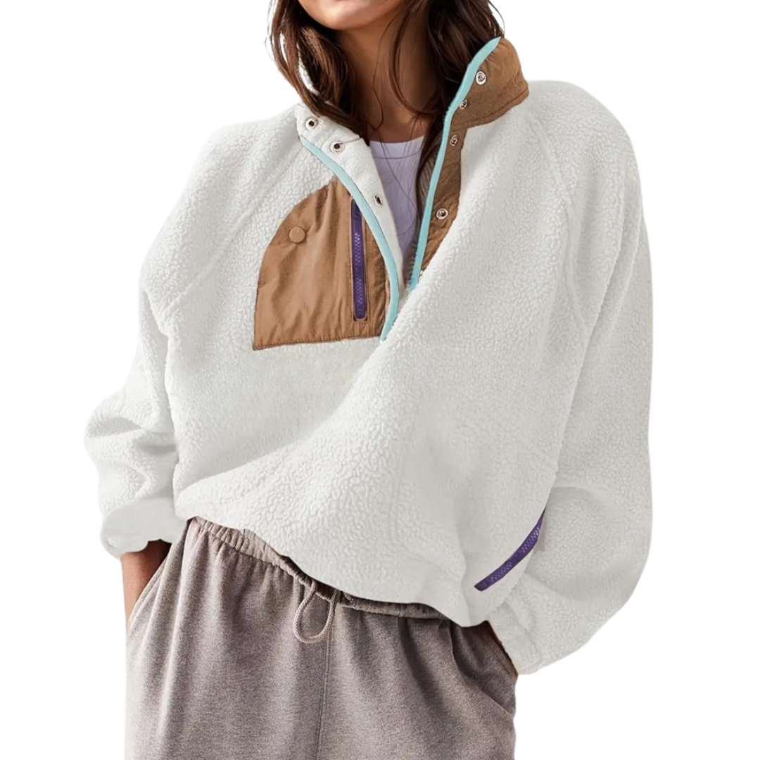ZOSIA™ – Cozy Colorblock Fleece Zip Jacket