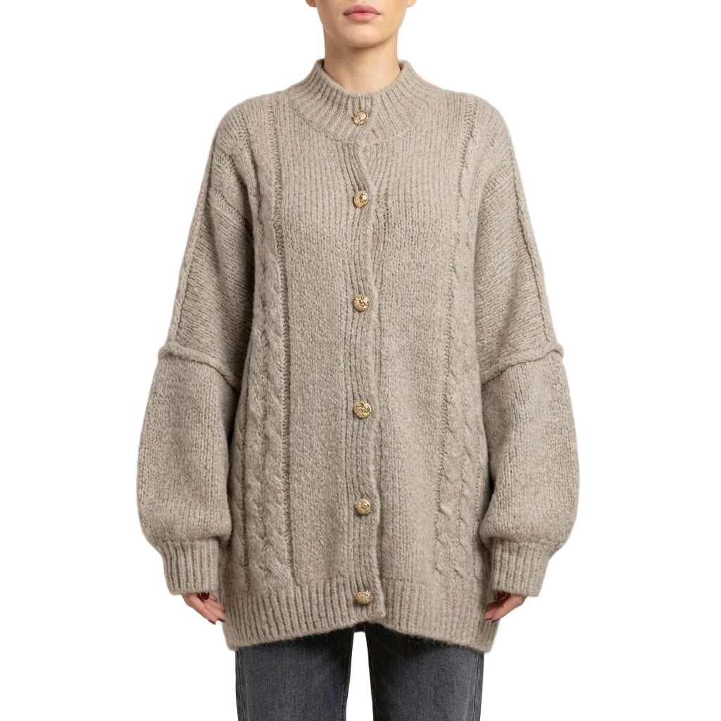 Aveline Braided Cable Knit Cardigan