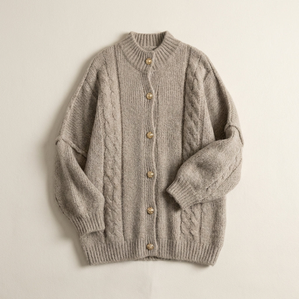 Aveline Braided Cable Knit Cardigan