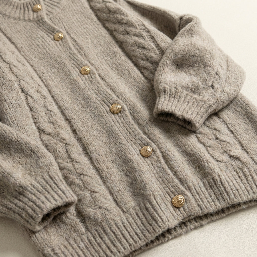 Aveline Braided Cable Knit Cardigan