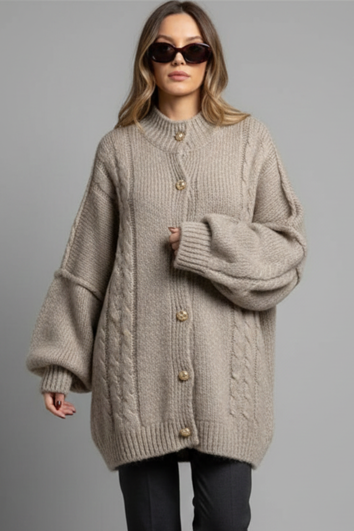 Aveline Braided Cable Knit Cardigan