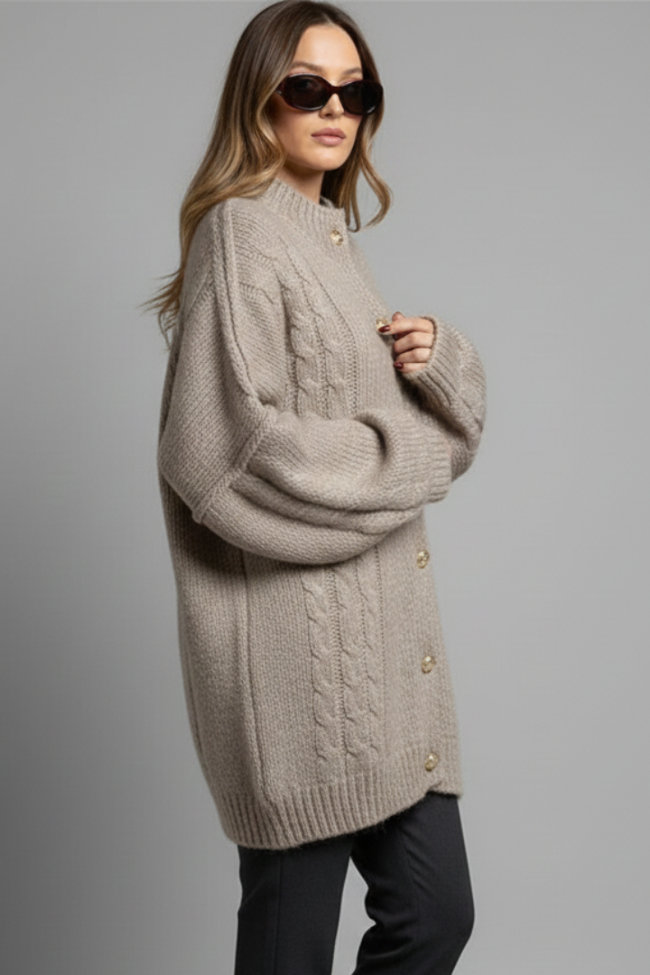 Aveline Braided Cable Knit Cardigan
