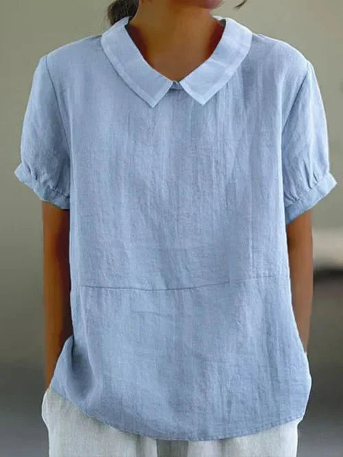Ivy | Women's Peter Pan Collar Short Sleeve Casual Top