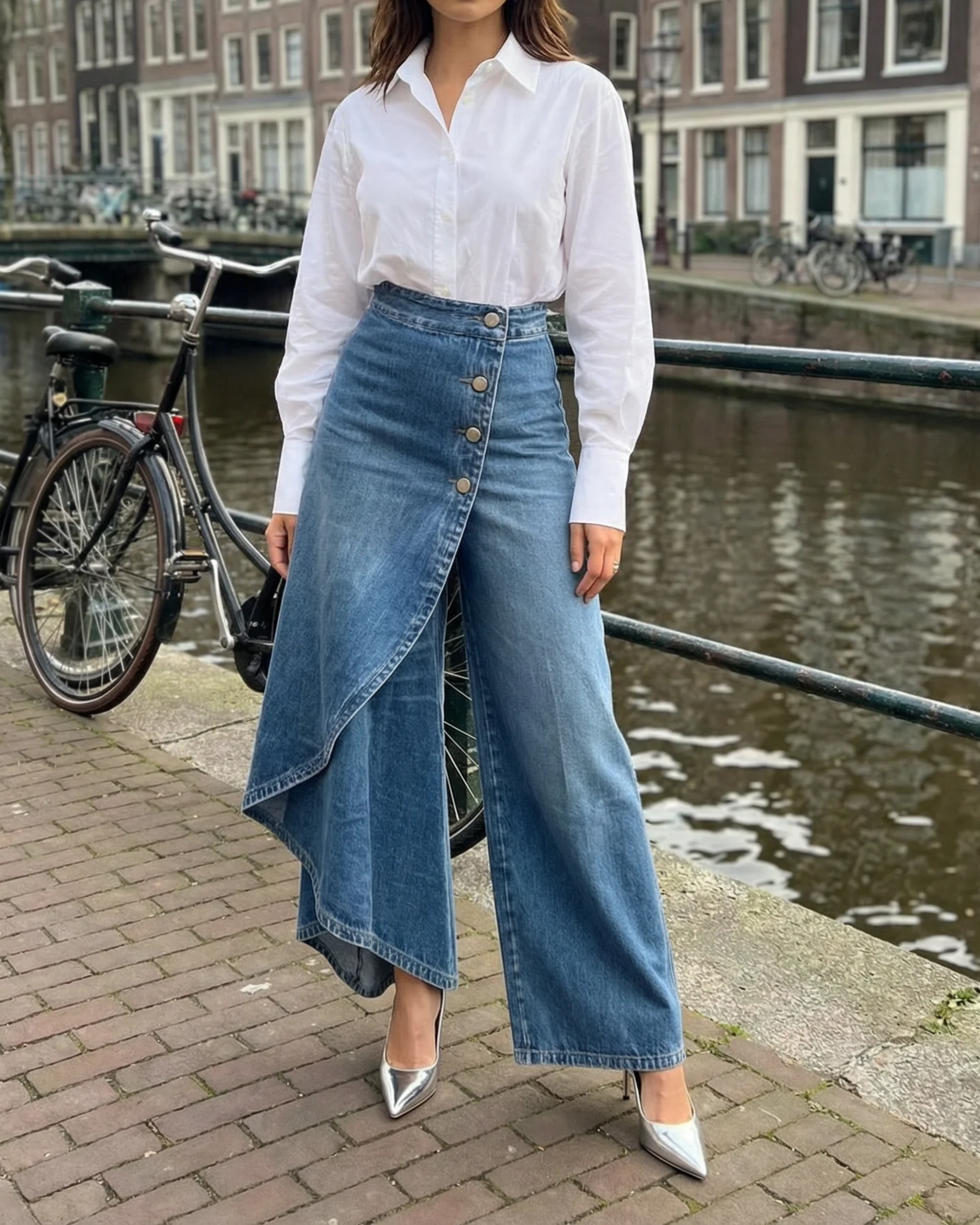 Celeste | Women's High Waisted Wide Leg Wrap Pants