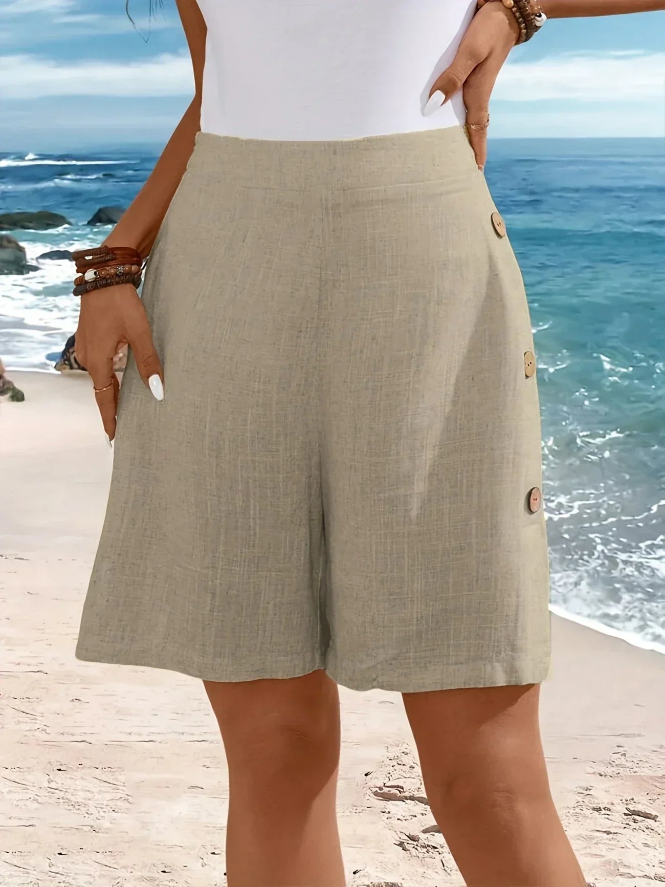 Whitney | Comfortable Shorts With Buttons