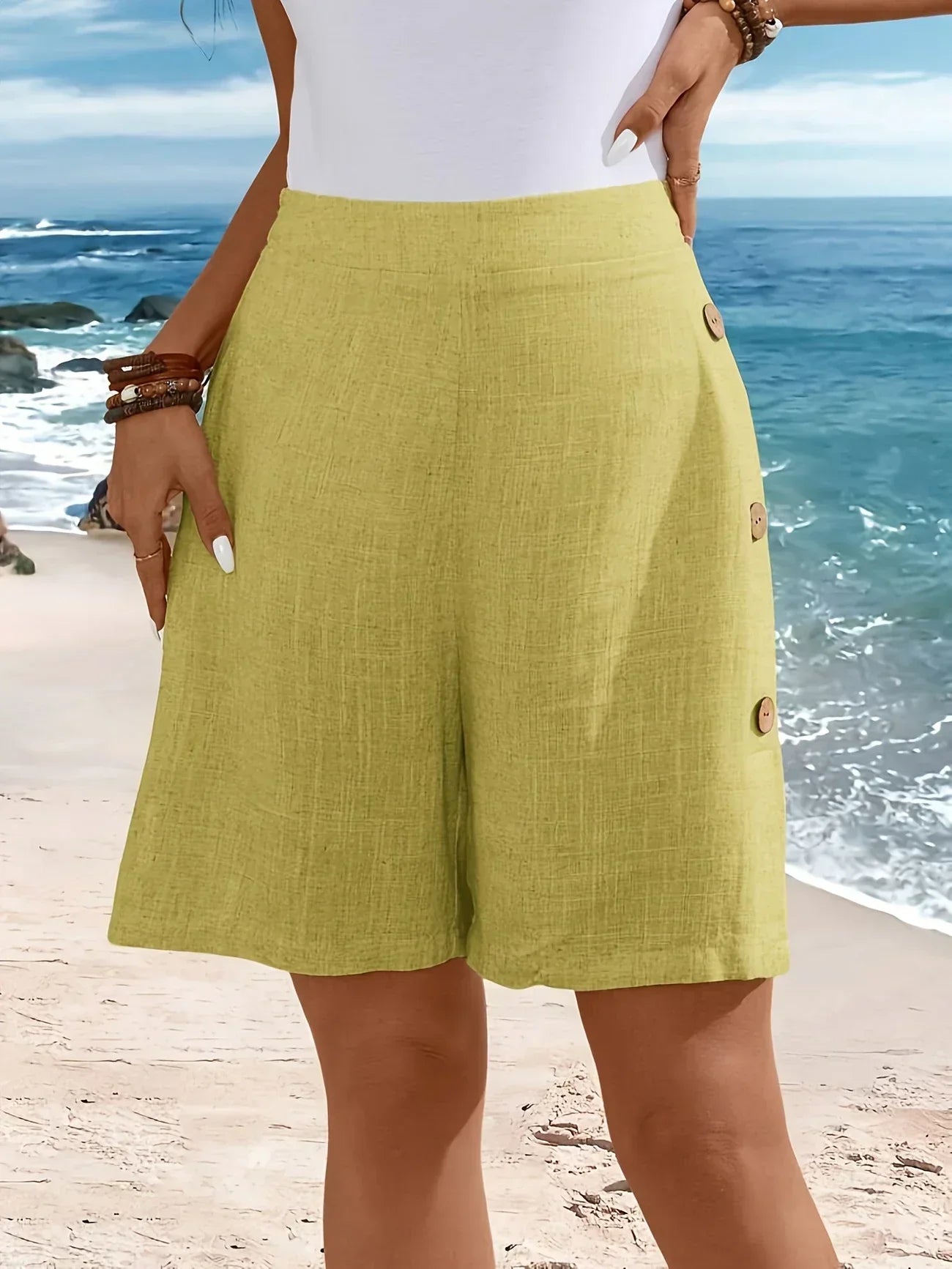 Whitney | Comfortable Shorts With Buttons