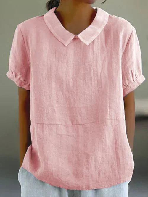 Ivy | Women's Peter Pan Collar Short Sleeve Casual Top