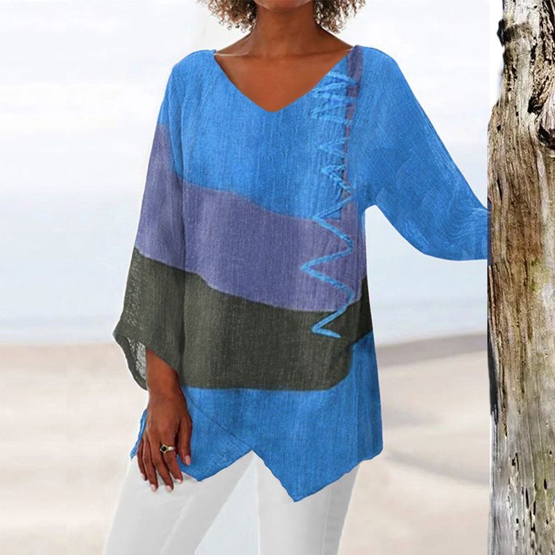 Crystal | Artistic Long Shirt with V-Neck