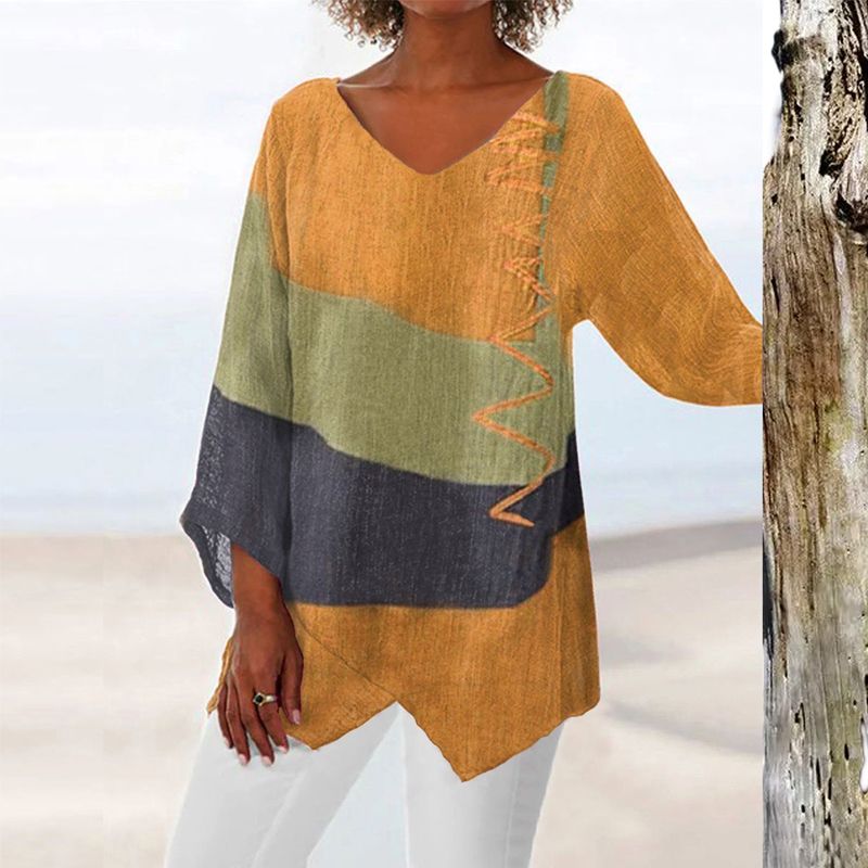 Crystal | Artistic Long Shirt with V-Neck