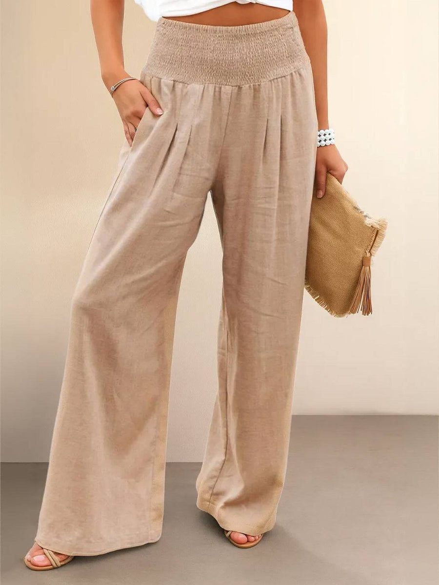 Dune | Women's High Waist Wide Leg Pants Smocked Waistband